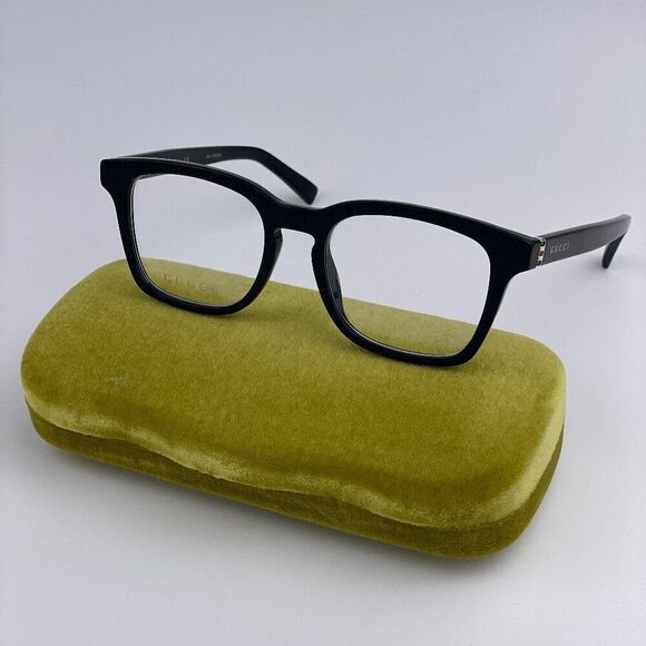 NEW GUCCI WEB GG0457O 005 Black Gold Square Women Eyeglasses - Picture 1 of 10
